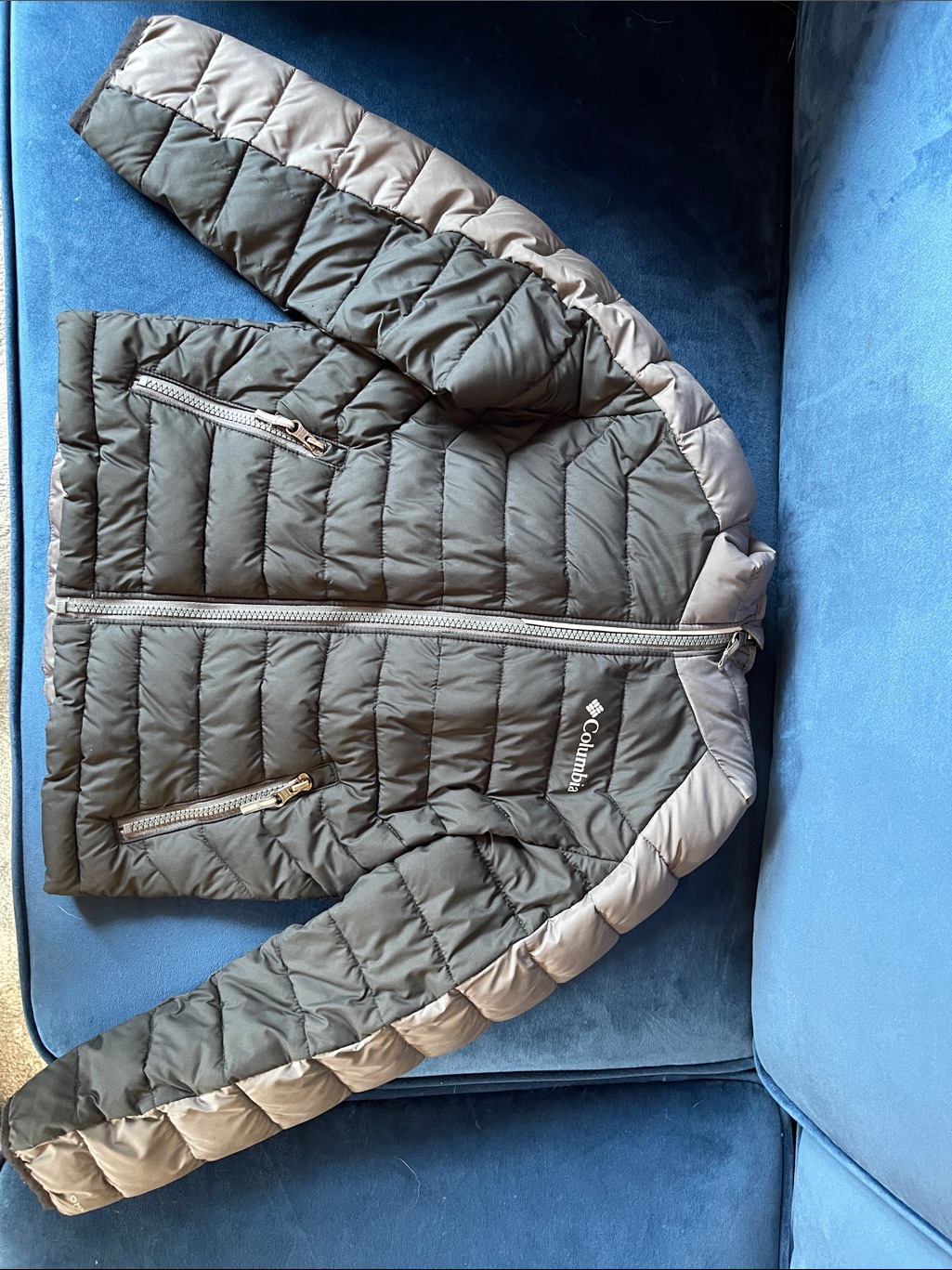 Columbia Olive Green & Taupe Quilted Puffer Jacket
